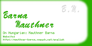 barna mauthner business card